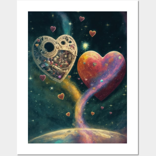 Two hearts in space Wall Art by MorningPanda